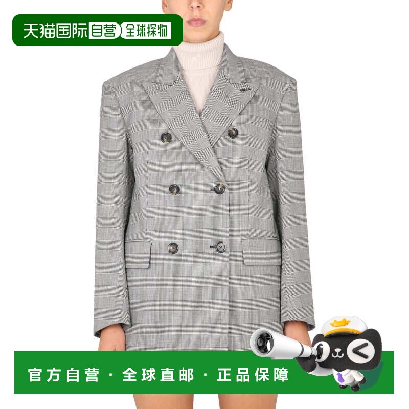 自营max maraDouble-Breasted Blazer with Classic Lapel and T