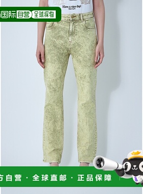 1h可退 香港直邮GANNI 甘尼 女士 烫金套染牛仔裤 J1718 white白