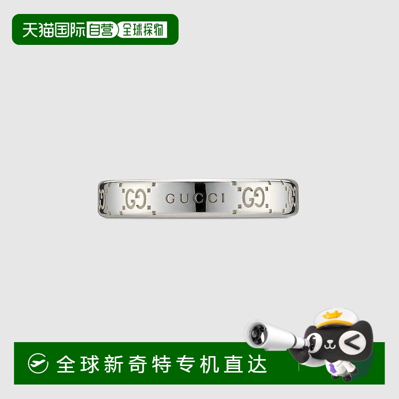 欧洲直邮Gucci古驰925银GG签名戒指新款