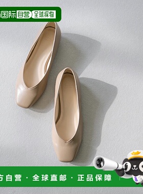 日本直邮Menue V领方形鞋头低跟女鞋 ME8623BW02705 黑色单鞋