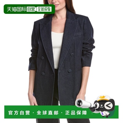 自营Reiss Maya Double-Breasted Denim Blazer - dark blue 美国