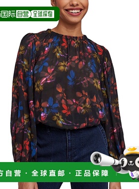 自营 Bella Dahl弹力衬衫上衣-蓝色 美国奥莱直发泡泡袖