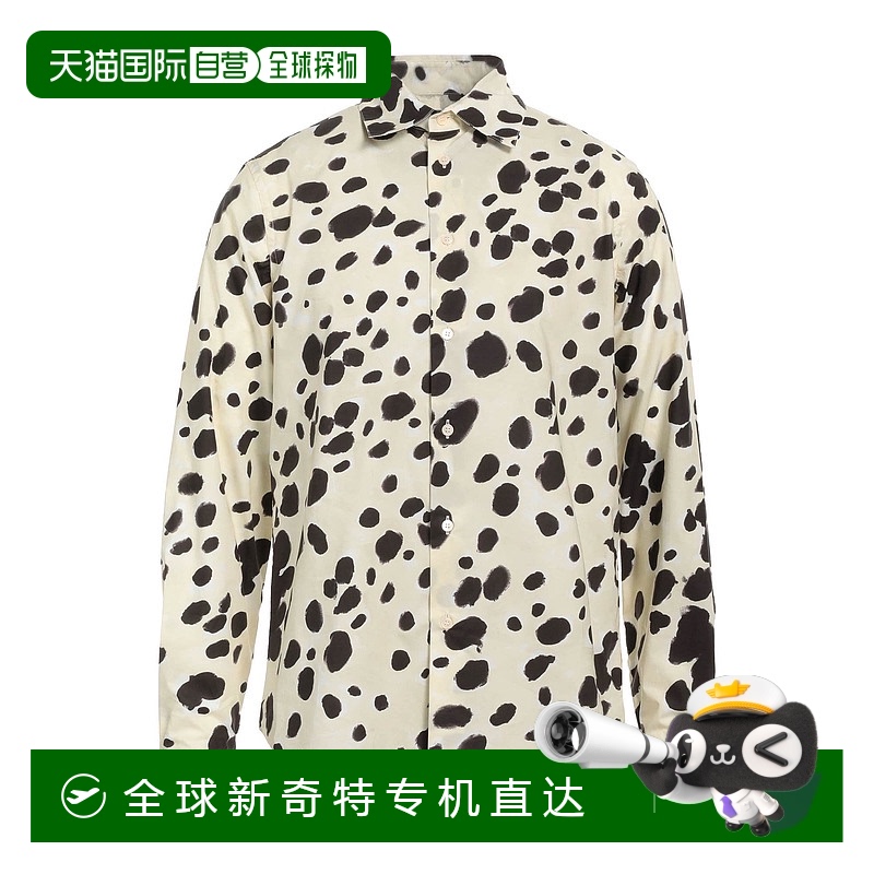 1h可退 香港直邮潮奢 Marni 玛尼 男士 花纹衬衫 beige米色 舒适