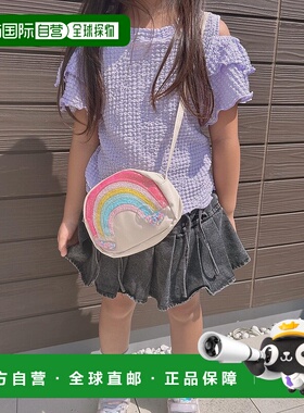 1h可退 日本直邮lulu noix 儿童彩虹亮片心形可调节肩背包 N15421