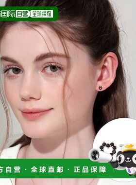 韩国直邮Rosemont [Rosemont] 14K 黑色尖晶石心形耳环 RA24C04K