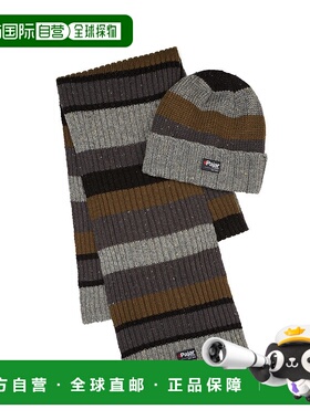 自营Pajar 男士 Rocky 帽子和围巾套装 - 酷灰色 美国奥莱直发