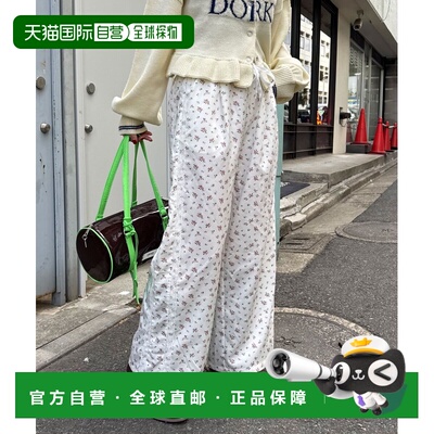 1h可退 日本直邮CIAOPANIC 女装小花柄宽松休闲裤 侧边蕾丝设计 C