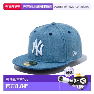 日本直邮New Era 59FIFTY 纽约洋基队洗水牛仔布白色 14525199 帽
