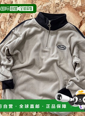 1h可退 日本直邮SHISKY 儿童 宽松半拉链连帽卫衣 舒适加绒 34309