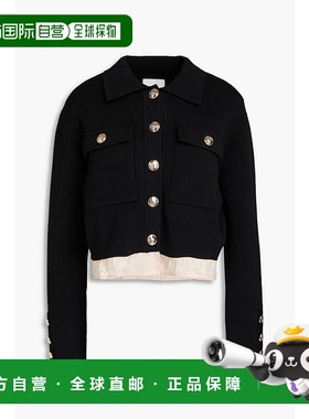 1h可退 香港直邮潮奢 Sandro 女士 绸缎边弹性针织针织开衫 SFPCA