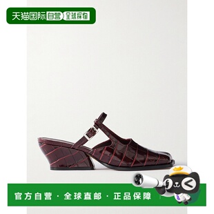 罗意威 LOEWE 女士 Onda 1h可退 鳄鱼纹皮质凉拖 香港直邮潮奢