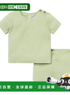 自营 janie and jack珍妮和杰克罗纹针织套装-绿色 美国奥莱直发