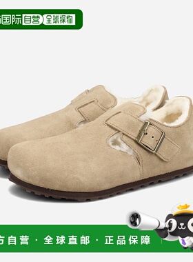 日本直邮BIRKENSTOCK LONDON 羊毛绒面革窄版女士凉鞋灰褐色 (BKS