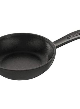 日本Staub珐宝长柄铁锅炒锅煎锅黑色厨具耐用原装进口16cm