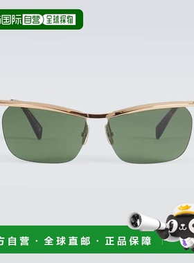 1h可退 香港直邮潮奢 Celine 思琳 男士 矩形太阳眼镜 green绿色