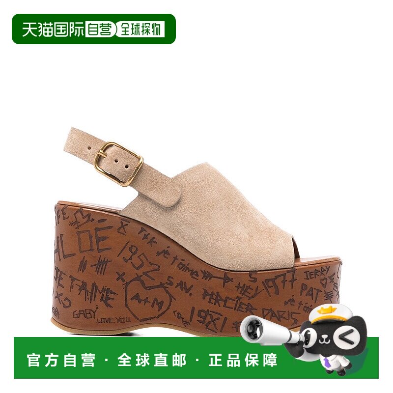 1h可退 香港直邮Chloe 蔻依 女士 Chloe 浅褐色凉鞋 CH25A10GRY75