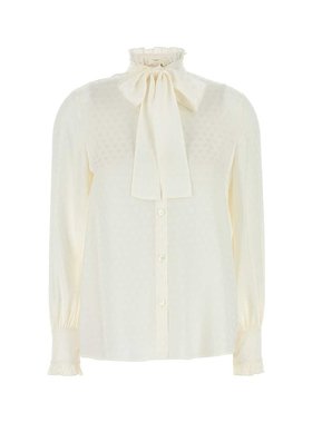 VALENTINO 女士衬衫 BAB7T89HTA03 AW2025 白色 长袖衬衫