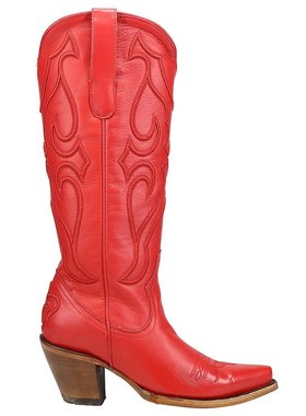 美国直邮corral女士时装靴尖头中跟一脚蹬拉链真皮潮流时尚女鞋