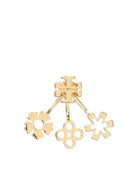 TORY BURCH 女士耳饰 160178720 黄色 Kira 四叶草耳饰