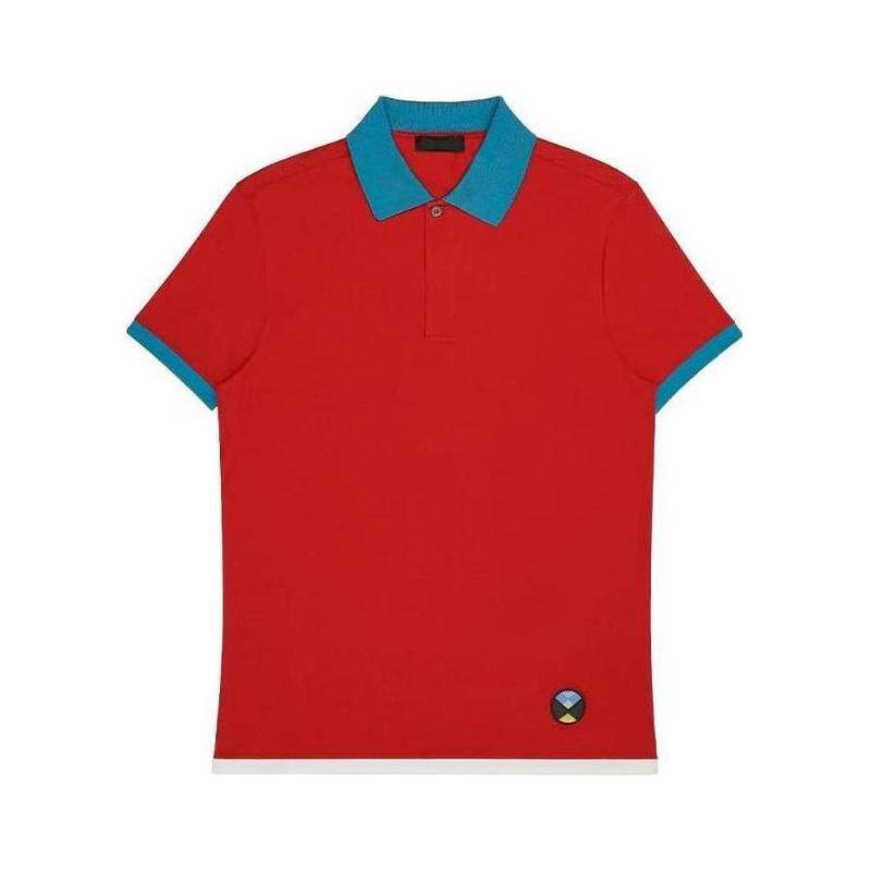 PRADA 男士T恤 SJN2011PZ2ROTRE AW2021 红色 徽标POLO衫