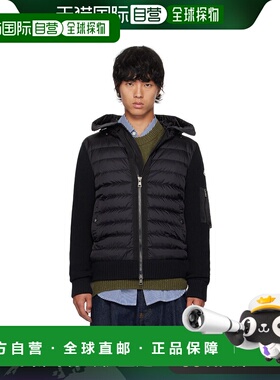 1h可退 香港直邮Moncler 盟可睐 男士 黑色连帽羽绒夹克 J20919B5