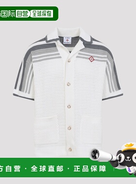 1h可退 香港直邮Casablanca 男士 白色灰色钩花棉质衬衫 MSP26KW9