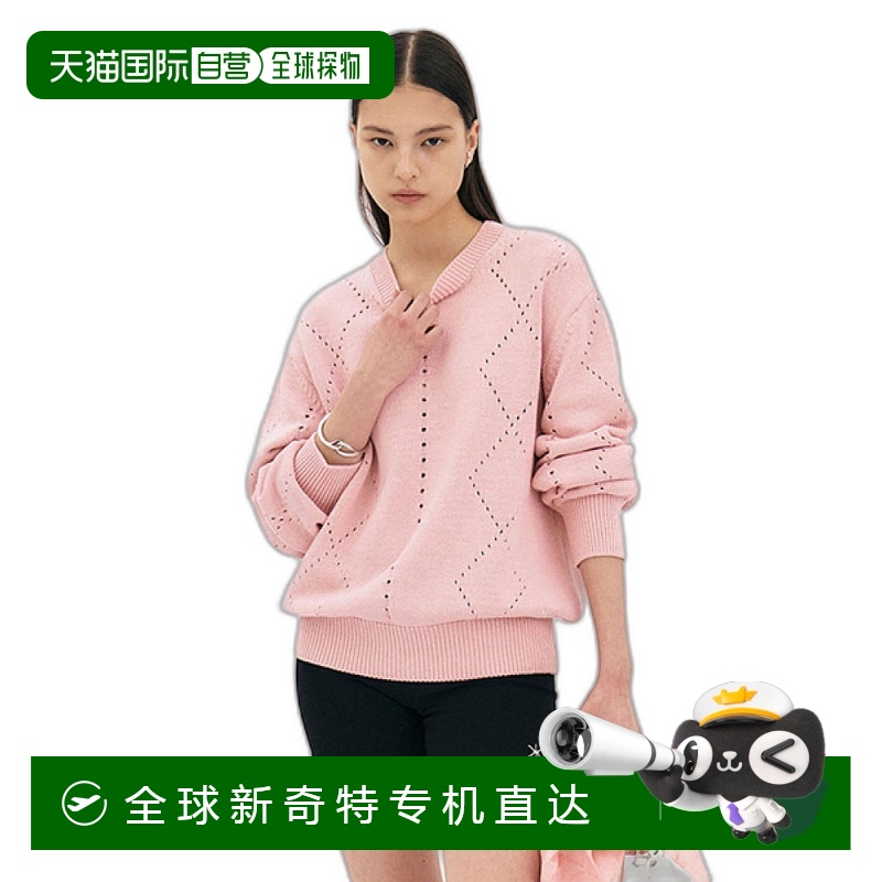 韩国直邮YUNSE Hatch Squash 针织衫（浅粉色）羊毛