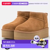 日本直邮UGG 经典 迷你厚底靴女士栗色1135092