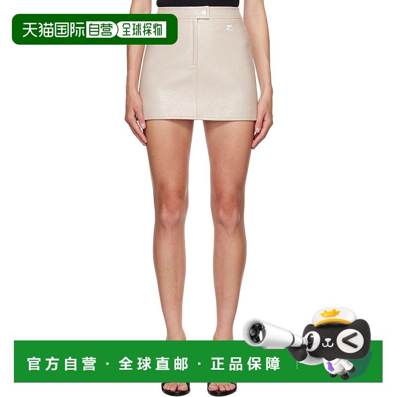 1h可退 香港直邮潮奢 Courreges 女士 米色 Reedition 系列短裙 P