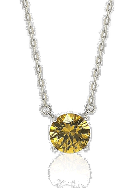 自营 Suzy Levian 纯银黄色蓝宝石单石项链 - 黄色 美国奥莱直发