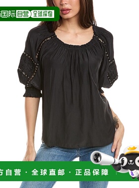 Ramy Brook Munroe 上衣 - 泡泡袖 黑色 【美国奥莱直发】