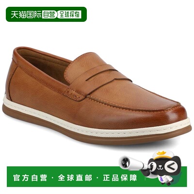 自营 vance co.Vance Brantley 休闲一脚蹬穿孔便士乐福鞋 - 棕褐