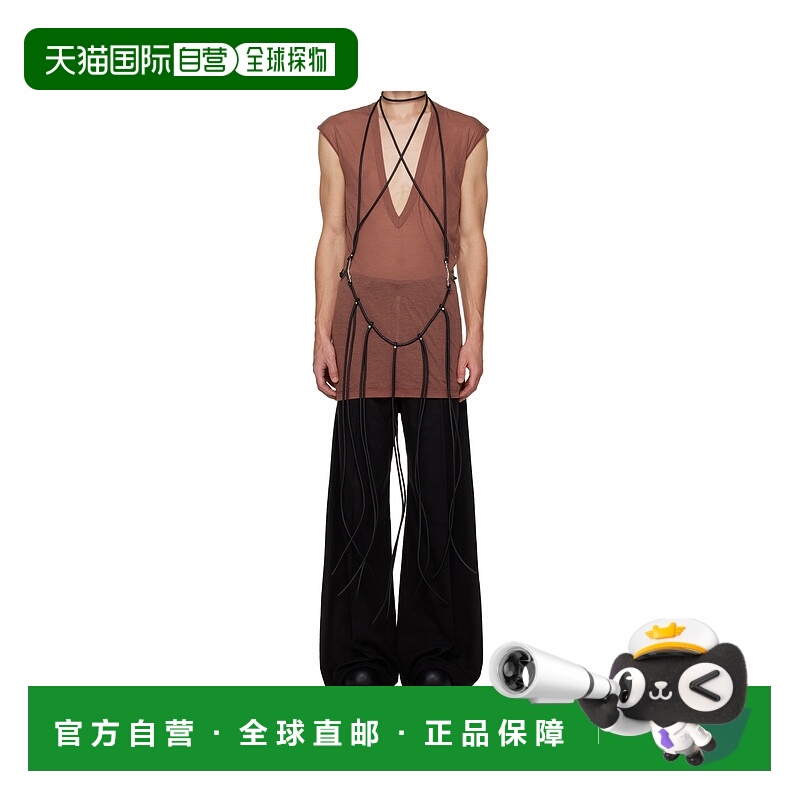 1h可退 香港直邮RICK OWENS 男士T恤 RR02E1457LBL09 AW2025 咖啡