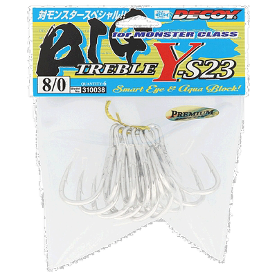 日本直邮Katsuichi Decoy Big Treble Y-S23 #8/0 TIN(Aqua Block