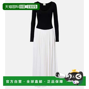 1h可退 香港直邮潮奢 KHAITE 女士 Carlotta 长款连衣裙 black黑