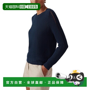 自营J.McLaughlin Marion Linen-Blend Sweater - navy 美国奥莱