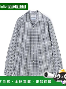 1h可退 日本直邮TOMORROWLAND 棉麻开领长袖格子衬衫 ALUMO格纹