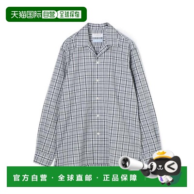 1h可退 日本直邮TOMORROWLAND 棉麻开领长袖格子衬衫 ALUMO格纹