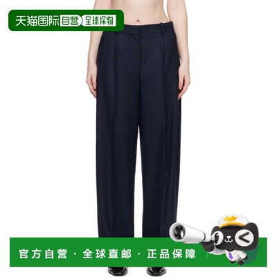 1h可退 香港直邮潮奢 toteme 女士 海军蓝 Wide Flannel 长裤 261