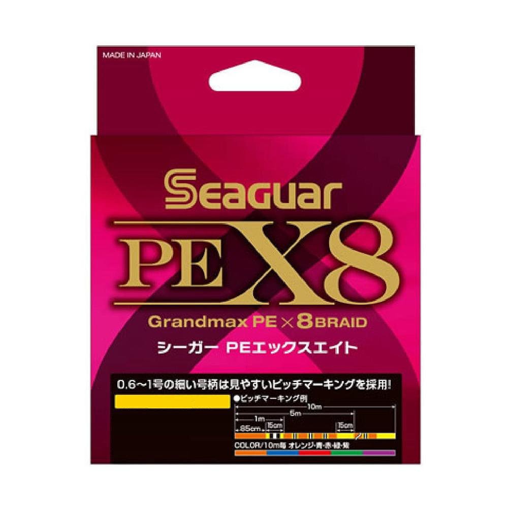 日本直邮吴羽Seaguar钓鱼线PE X8 200m 0.8号 18lb(8.2㎏) 5色