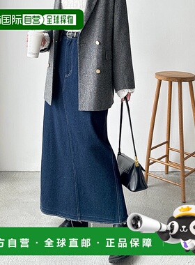 日本直邮GeeRA 后背开衩牛仔长裙 R04609EW14315半身裙牛仔裙