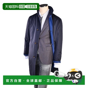 自营 Kired By Kiton Peak羊绒双面大衣-蓝色外套 美国直发奥莱