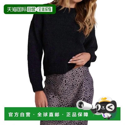 自营bella dahl黑色舒适露肩毛衣 美国奥莱直发
