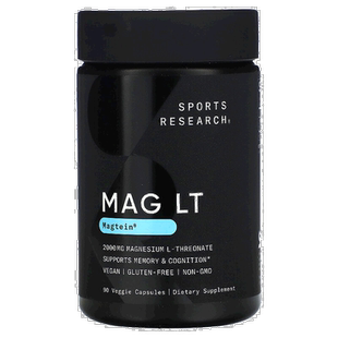 香港直发Sports Research镁素食胶囊消化滋补易吸收90粒