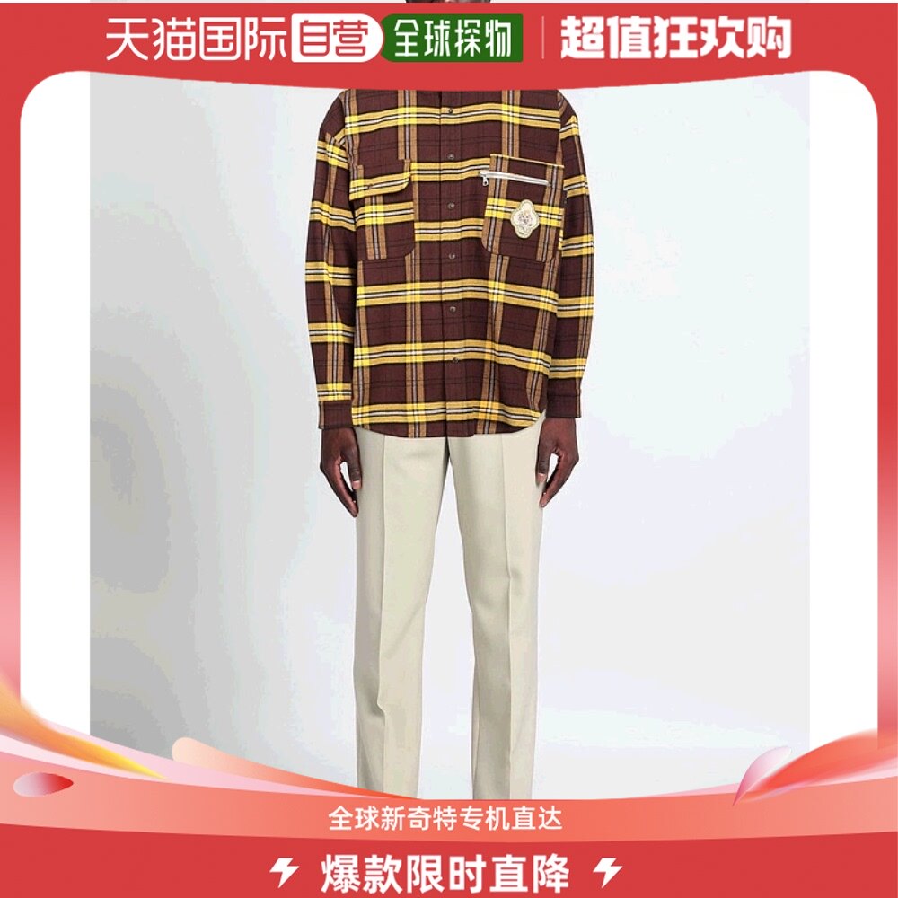 香港直邮潮奢 palm angels 棕榈天使 男士 格纹衬衫