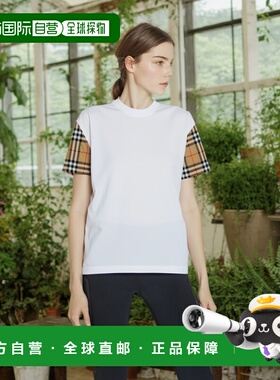 香港直邮BURBERRY 女士T恤 8073029A1464 SS2025 白色 White cott