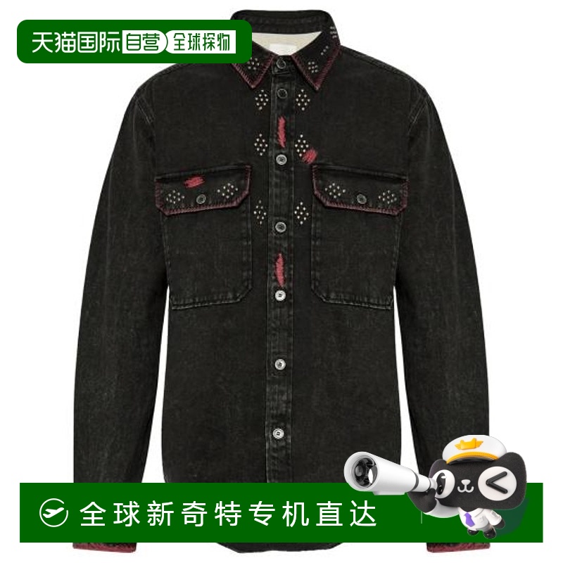 韩国直邮ISABEL MARANT25SS长袖衬衫男C1H06H CH0220HA 02FK BLAC