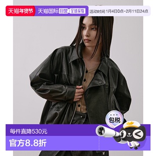 1h可退 日本直邮UNITED TOKYO 女装 仿皮茧型3WAY翻领半拉链外套