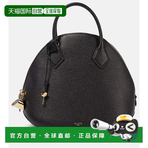 1h可退 香港直邮alaia 女士 32 圆顶皮革手提包 black黑色 舒适时