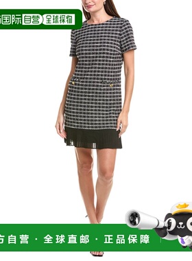 自营Julia Jordan斜纹连衣裙-黑色 美国奥莱直发